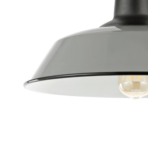 Camila 1-Light Classic Industrial Indoor/Outdoor Iron LED Semi Flush Mount