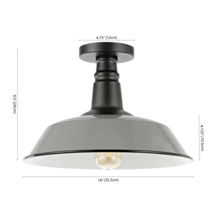 Camila 1-Light Classic Industrial Indoor/Outdoor Iron LED Semi Flush Mount