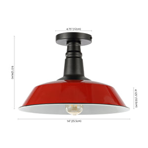 Camila 1-Light Classic Industrial Indoor/Outdoor Iron LED Semi Flush Mount