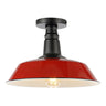 Camila 1-Light Classic Industrial Indoor/Outdoor Iron LED Semi Flush Mount