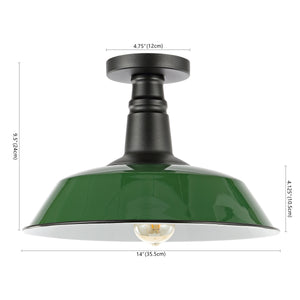 Camila 1-Light Classic Industrial Indoor/Outdoor Iron LED Semi Flush Mount