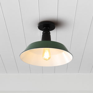 Camila 1-Light Classic Industrial Indoor/Outdoor Iron LED Semi Flush Mount