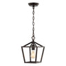 Oslin 1-Light Vintage Farmhouse Iron Chain Pagoda LED Pendant Lantern