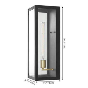 Berlin Modern Industrial Indoor/Outdoor Rectangular Iron Glass LED Lantern