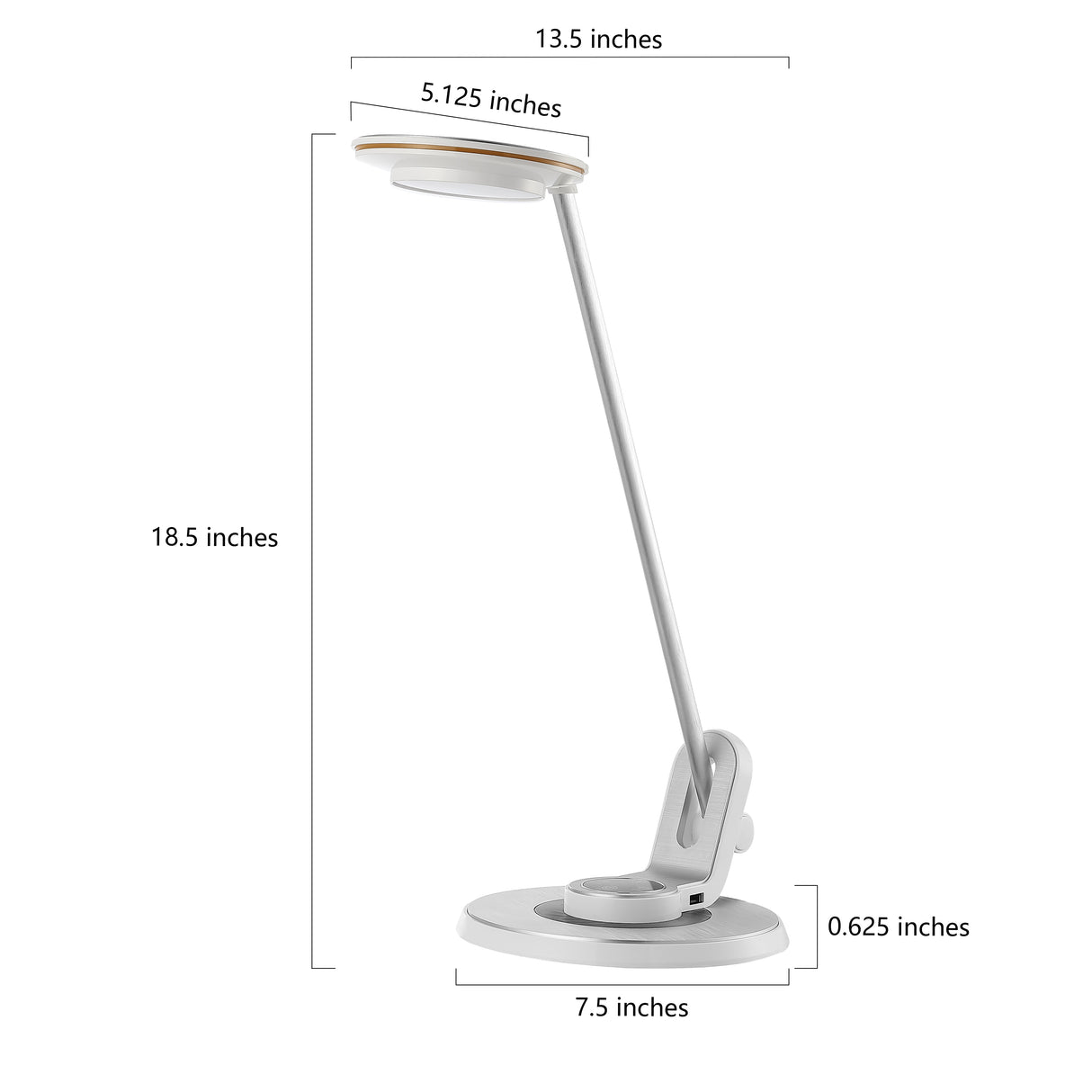 Dixon Aluminum Contemporary Minimalist Adjustable Dimmable USB Charging LED Task Lamp