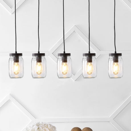 Gaines-5-Light-Farmhouse-Industrial-Iron-Mason-Jar-Linear-LED-Pendant-Pendants