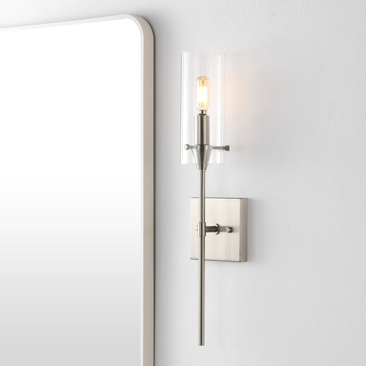 Cato 1-Light Bohemian Farmhouse Iron/Glass LED Vanity