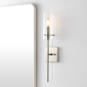 Cato 1-Light Bohemian Farmhouse Iron/Glass LED Vanity