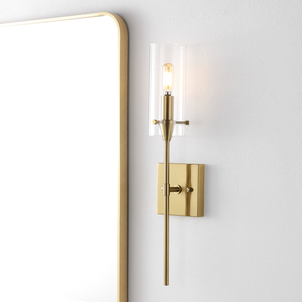 Cato 1-Light Bohemian Farmhouse Iron/Glass LED Vanity