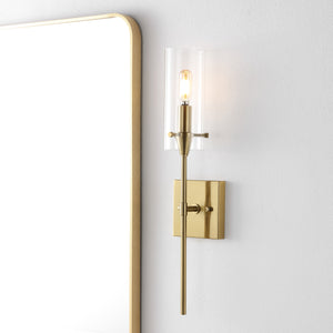 Cato 1-Light Bohemian Farmhouse Iron/Glass LED Vanity