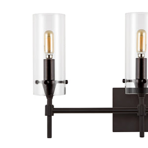 Cato 3-Light Modern Farmhouse Iron/Glass LED Vanity