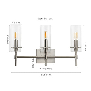 Cato 3-Light Modern Minimalist Iron/Glass LED Vanity
