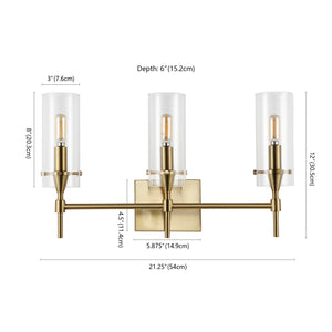 Cato 3-Light Modern Minimalist Iron/Glass LED Vanity