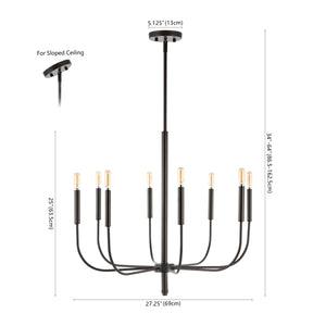 Amoros 8-Light Modern Mid-Century Iron LED Chandelier