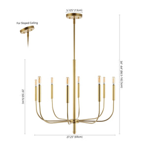 Amoros 8-Light Modern Mid-Century Iron LED Chandelier