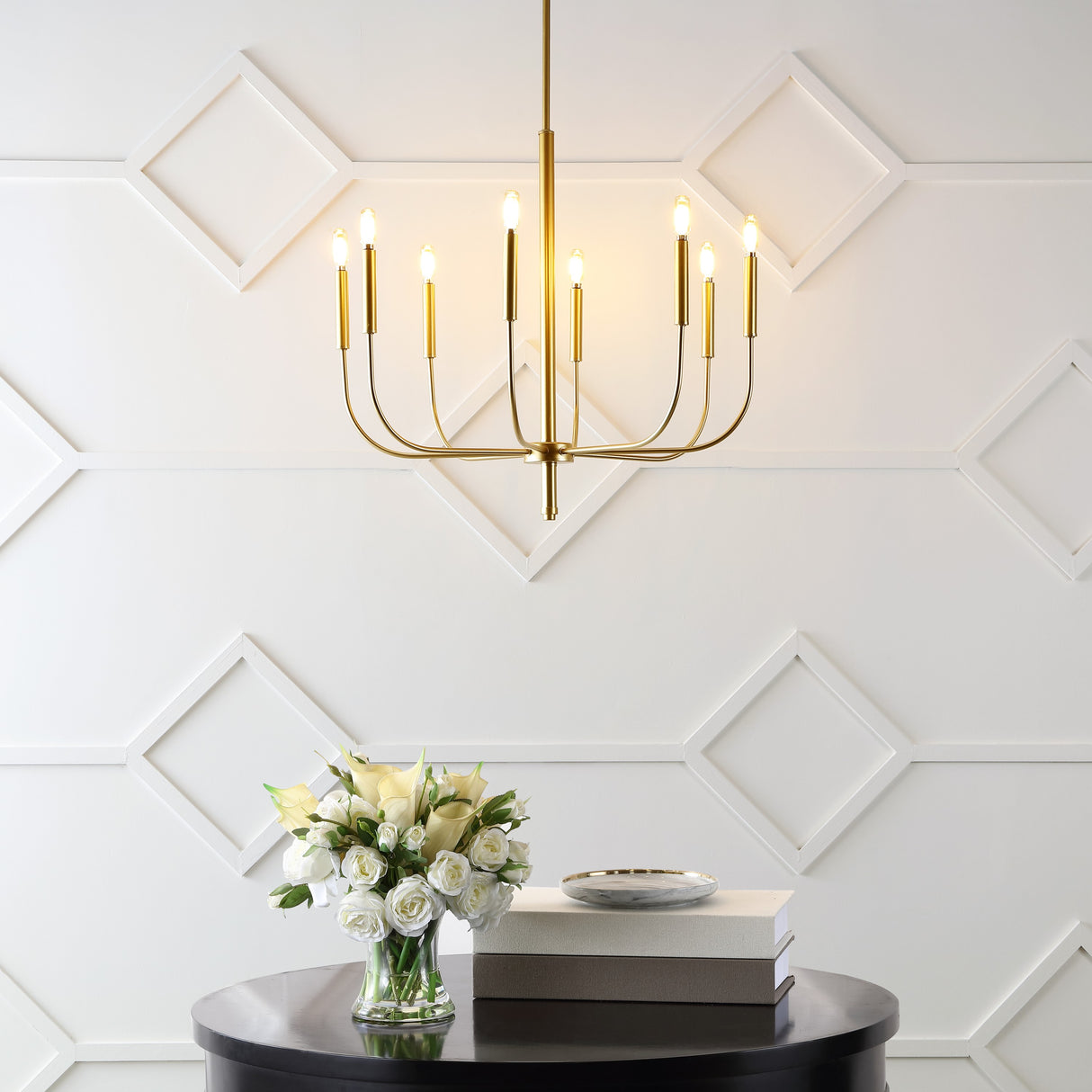 Amoros 8-Light Modern Mid-Century Iron LED Chandelier