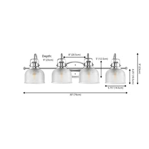 Virginia 4-Light Metal/Glass LED Vanity Light