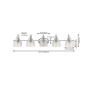 Virginia 5-Light Metal/Glass LED Vanity Light