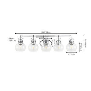 Shirley 5-Light Metal/Seeded Glass Vanity Light