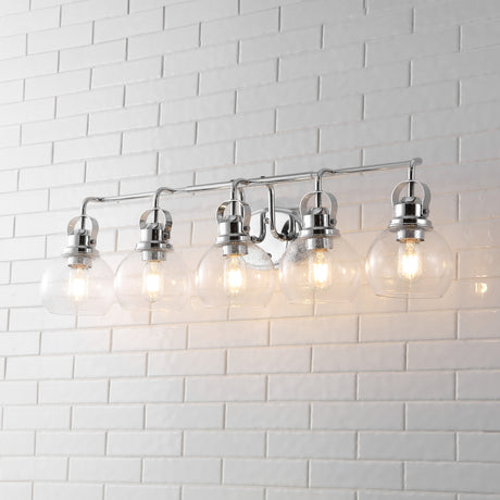 Shirley-5-Light-Metal/Seeded-Glass-Vanity-Light-Vanity-Lights
