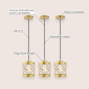 Marelle 1-Light Farmhouse Industrial Iron Filigree Caged Jar LED Pendant