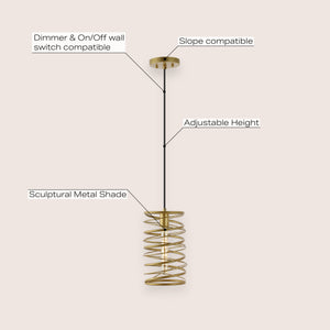 Helisa 1-Light Modern Contemporary Iron Spiral LED Pendant