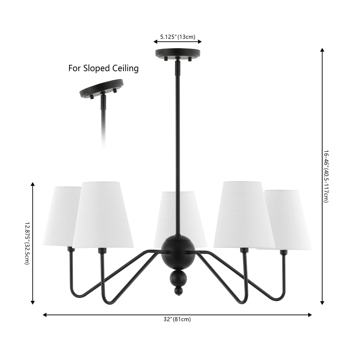 Skylar 5-Light Classic Minimalist Iron Inverted Gourd LED Chandelier