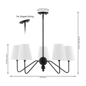 Skylar 5-Light Classic Minimalist Iron Inverted Gourd LED Chandelier