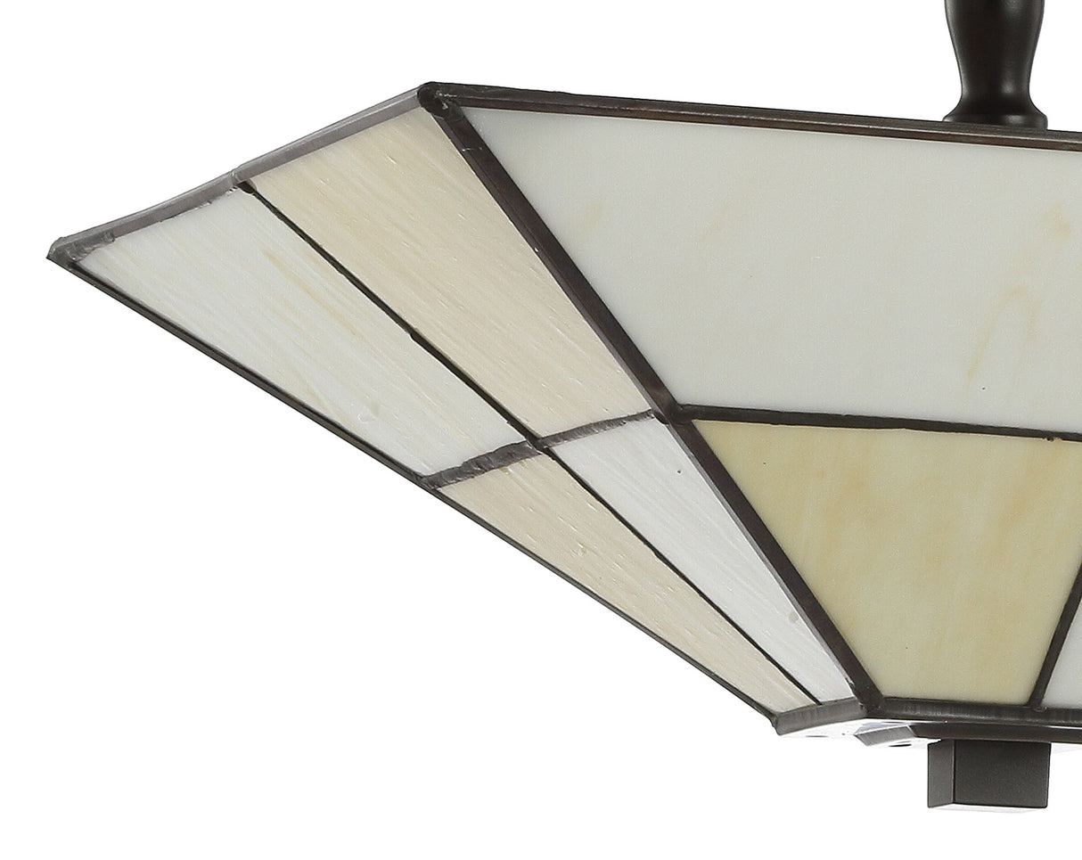Juliana Tiffany-Style Glass/Metal LED Semi-Flush Mount