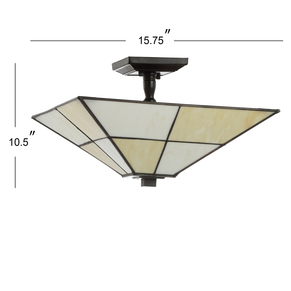 Juliana Tiffany-Style Glass/Metal LED Semi-Flush Mount