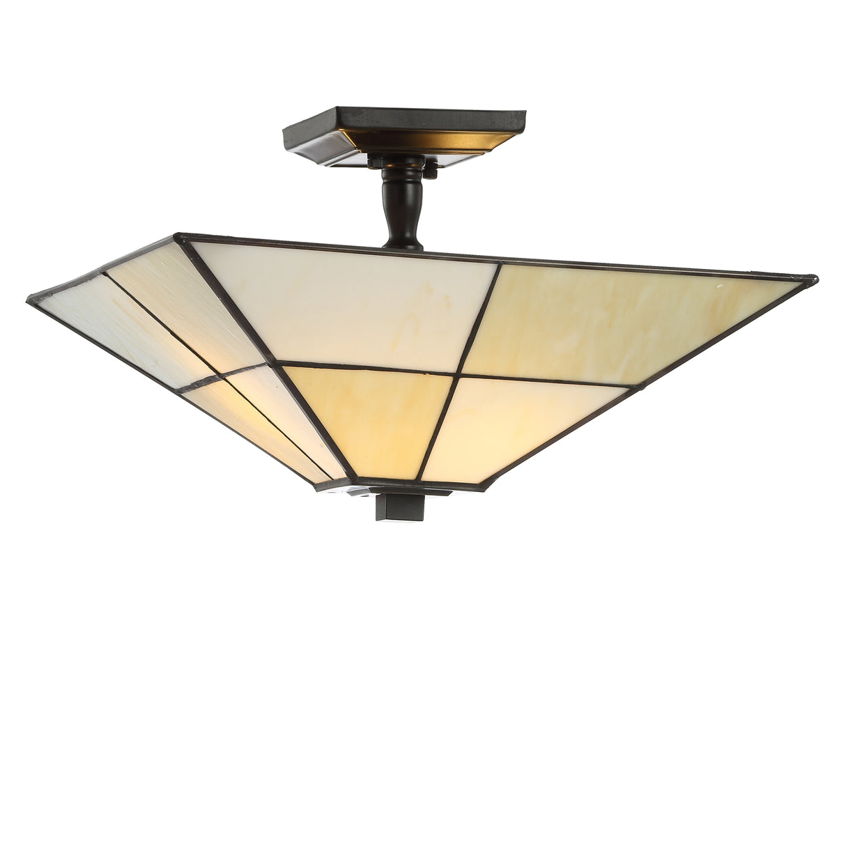 Juliana-Tiffany-Style-Glass/Metal-LED-Semi-Flush-Mount-Flush-Mounts