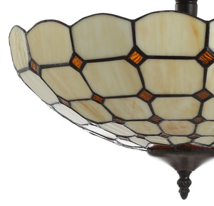 Jennifer Tiffany-Style Glass/Metal LED Semi-Flush Mount