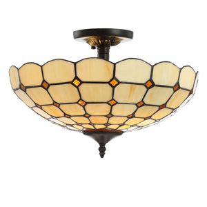 Jennifer-Tiffany-Style-Glass/Metal-LED-Semi-Flush-Mount-Flush-Mounts