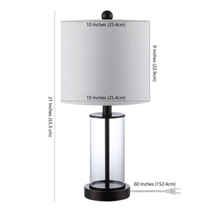 Abner glass modern contemporary usb charging led table lamp
