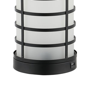 Jayce Modern Industrial Iron Nightlight LED Table Lamp with USB Charging Port