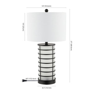 Jayce Modern Industrial Iron Nightlight LED Table Lamp with USB Charging Port