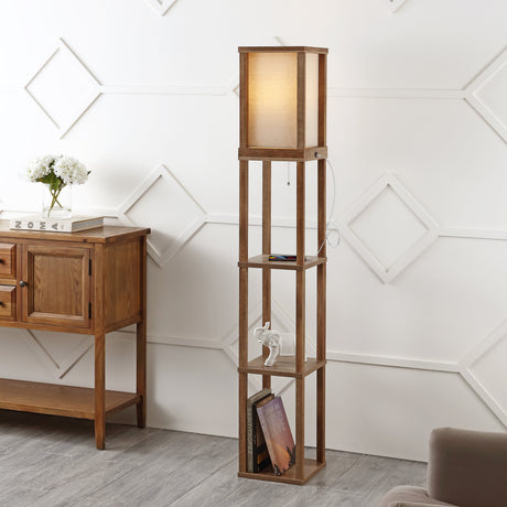 Etagere-Rustic-Bohemian-Wooden-LED-3-Shelf-Floor-Lamp-with-Pull-Chain-Floor-Lamps