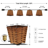 Classic Bamboo-Shade Outdoor String Lights