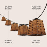 Classic Bamboo-Shade Outdoor String Lights
