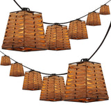 Classic Bamboo-Shade Outdoor String Lights