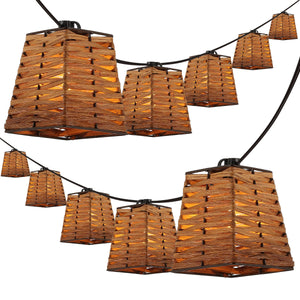 Classic Bamboo-Shade Outdoor String Lights