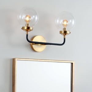 Caleb 2-Light Contemporary Transitional Iron/Glass LED Vanity Light