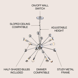 Glenn Metal Sputnik-Style LED Chandelier