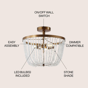 Georgian Stone/Metal LED Flush Mount