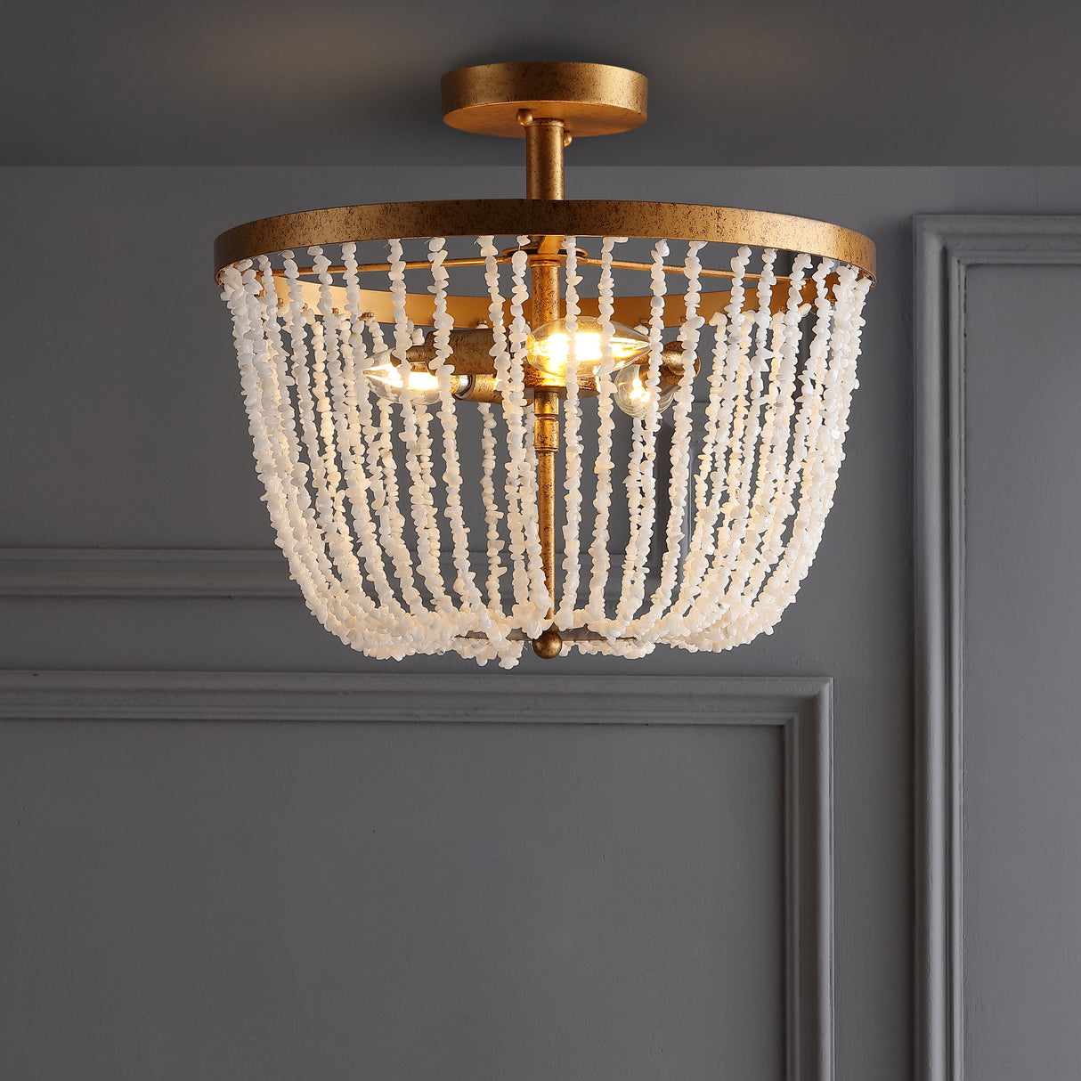Georgian-Stone/Metal-LED-Flush-Mount-Flush-Mounts