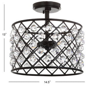 Gabrielle Crystal/Metal LED Semi-Flush Mount