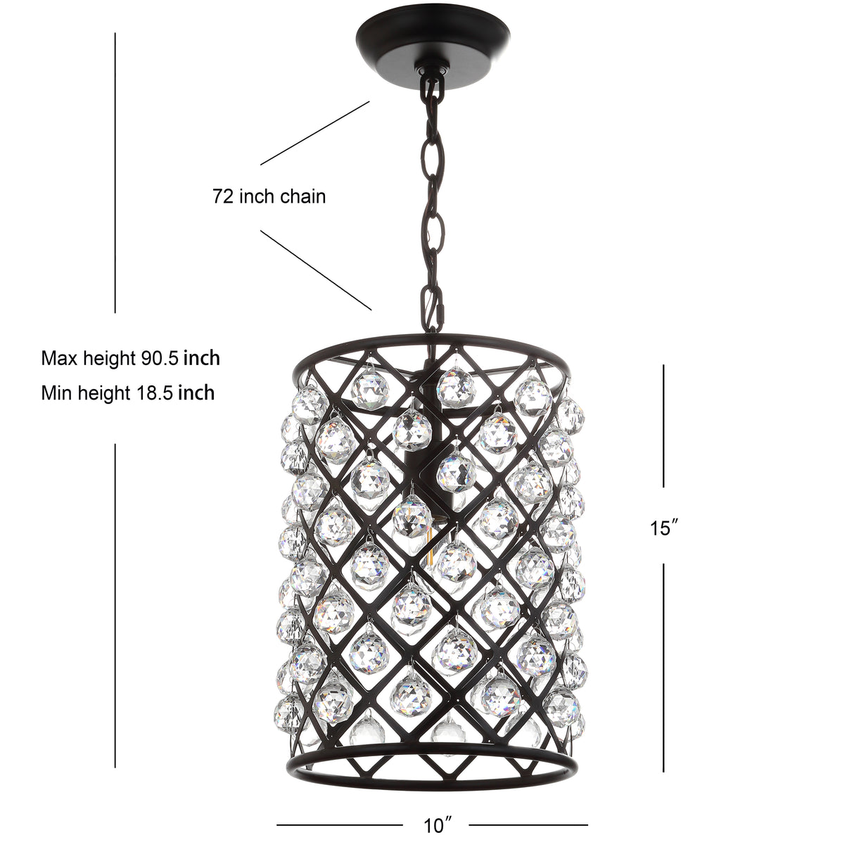 Gabrielle Crystal/Metal LED Pendant