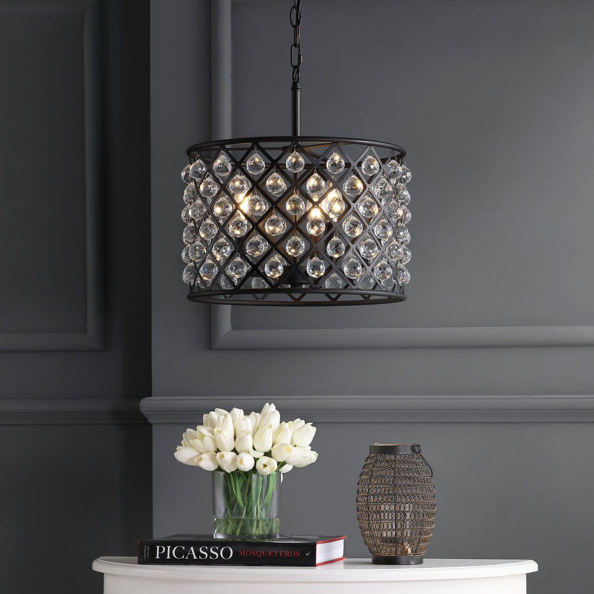 Gabrielle Crystal/Metal LED Pendant