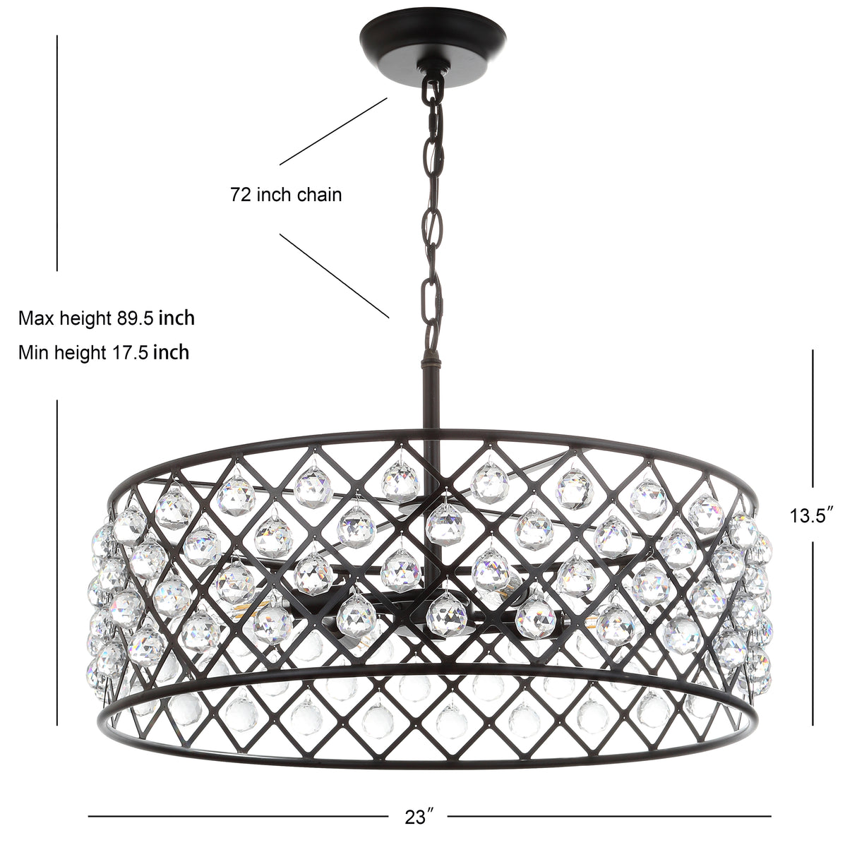 Gabrielle Crystal/Metal LED Pendant