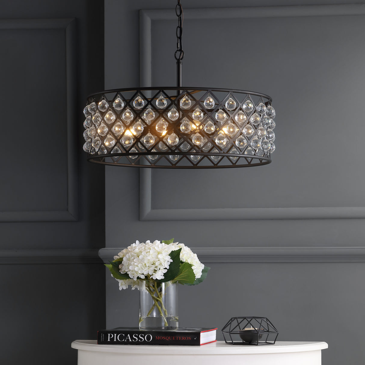 Gabrielle Crystal/Metal LED Pendant